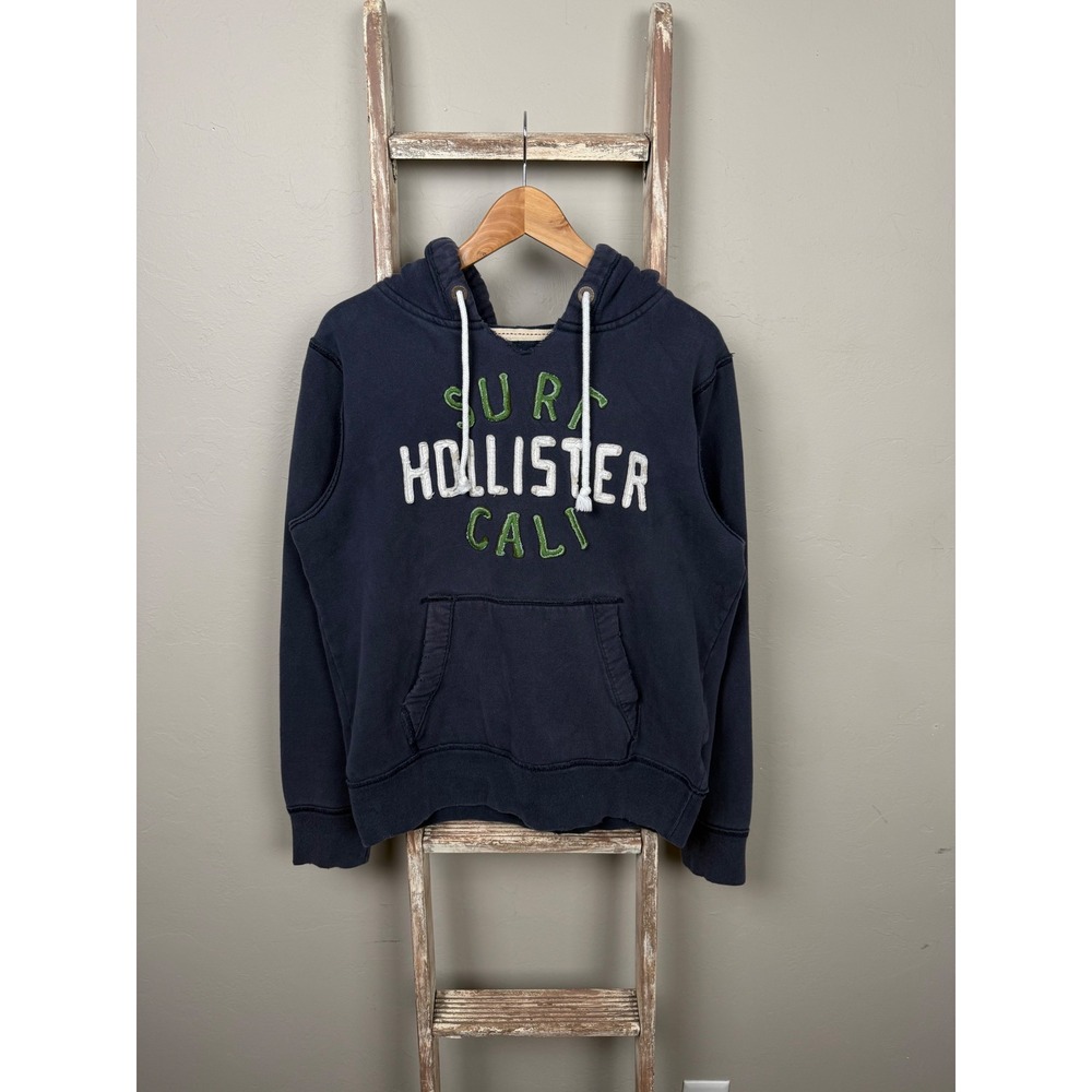 Vintage Y2K/2000s Hollister Surf California Blue Zip Hoodie Large